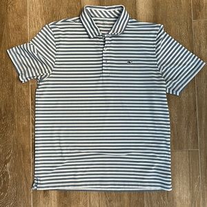 Men’s Vineyard Vines Performance Pique Striped Polo, size L